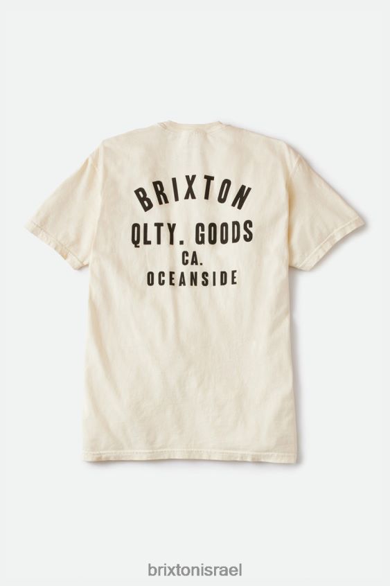 צבע שמנת/שחור לבגד לבוש LJ8VJ110 חולצת טי סטנדרטית על חוף האוקיינוס גברים Brixton