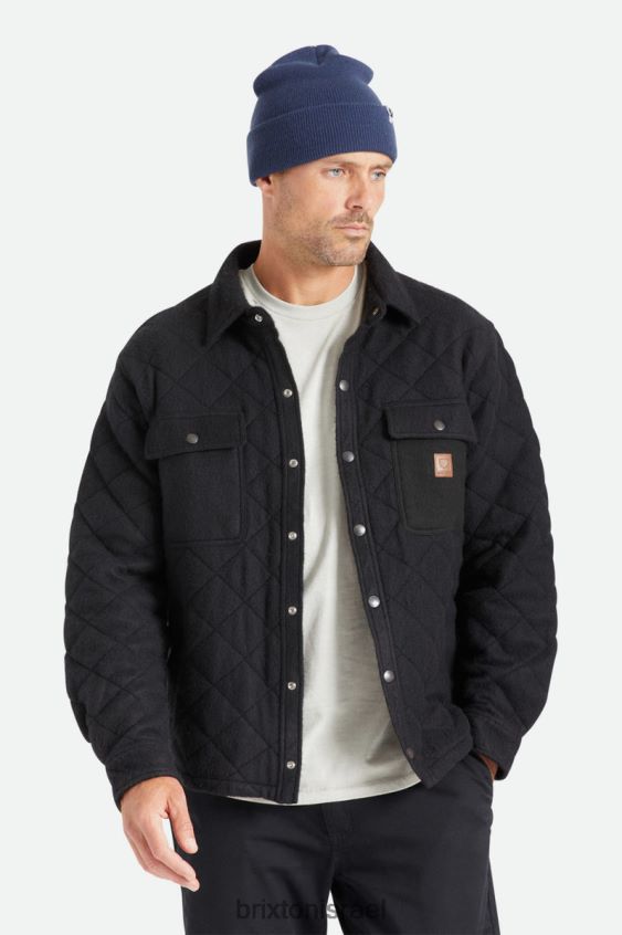 שָׁחוֹר לבוש LJ8VJ145 מעיל צמר מרופד קאס גברים Brixton