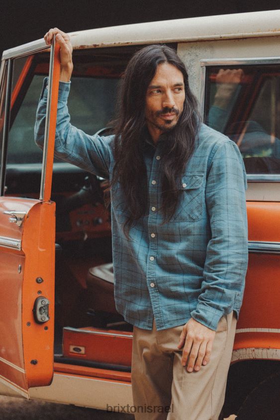 גן עדן כחול/מתכת אקדח לבוש LJ8VJ15 משקולת קיץ בואורי l/s ארוג גברים Brixton