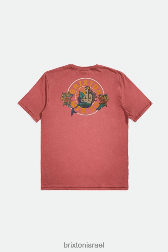 כביסה שחוקה בארז מאובק לבוש LJ8VJ37 טי סטנדרטי של ג'נבה s/s גברים Brixton