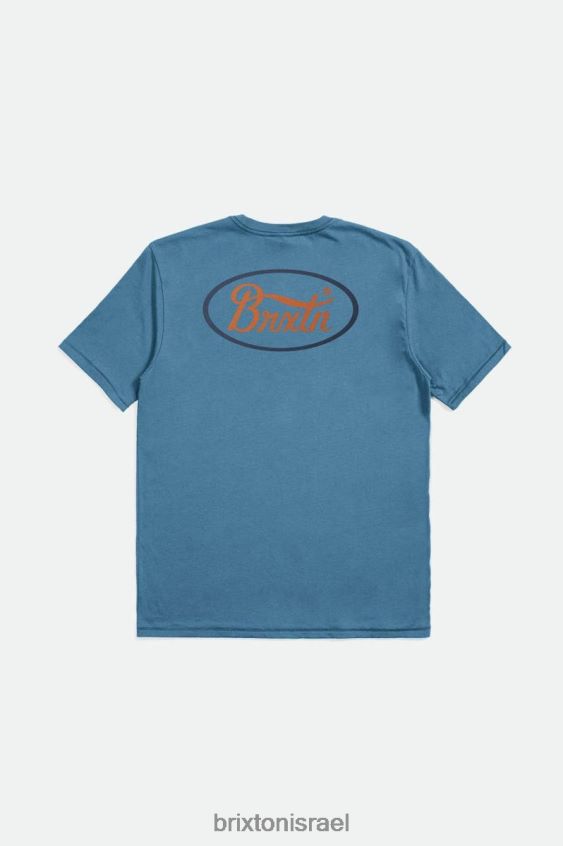 גן עדן כחול/צי מכובס/גן עדן לבוש LJ8VJ46 טי מחויט של parsons s/s גברים Brixton