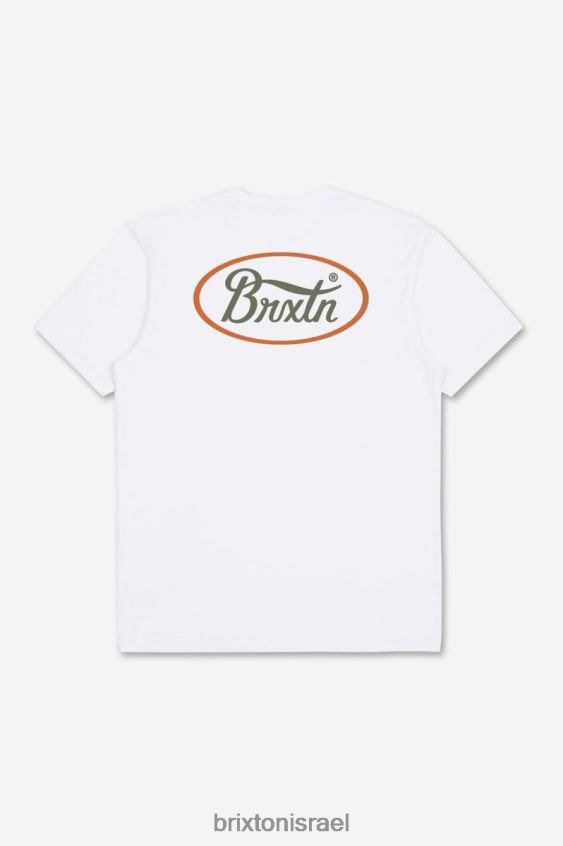 עודף לבן/זית לבוש LJ8VJ47 טי מחויט של parsons s/s גברים Brixton