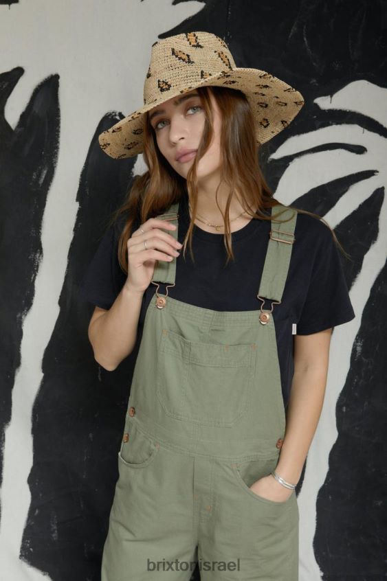 נמר טבעי אביזרים LJ8VJ507 כובע קש ארוג מדירה נשים Brixton