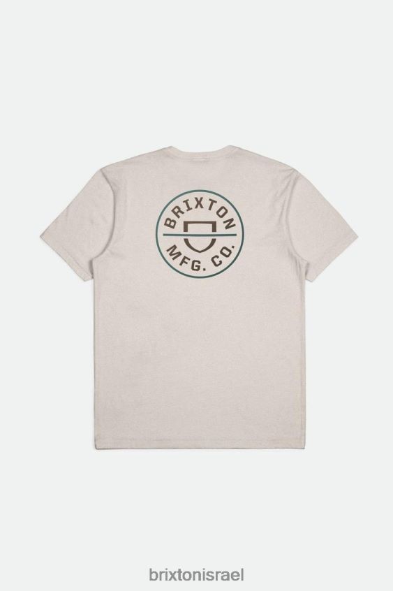 שמנת/אדמה כהה/אשוחית לבוש LJ8VJ55 טי סטנדרטי של crest ii s/s גברים Brixton