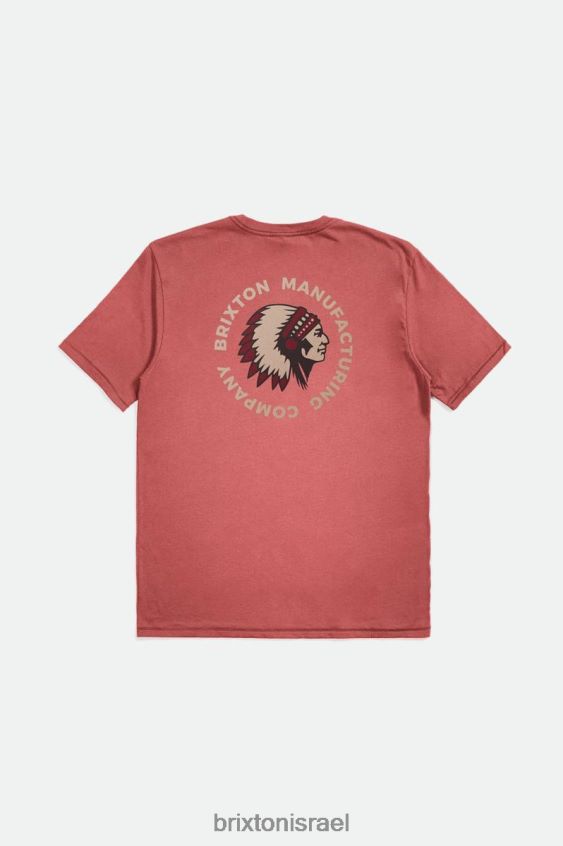 צבע בגד ארז מאובק לבוש LJ8VJ79 חותמת מתחרה s/s טי סטנדרטית גברים Brixton