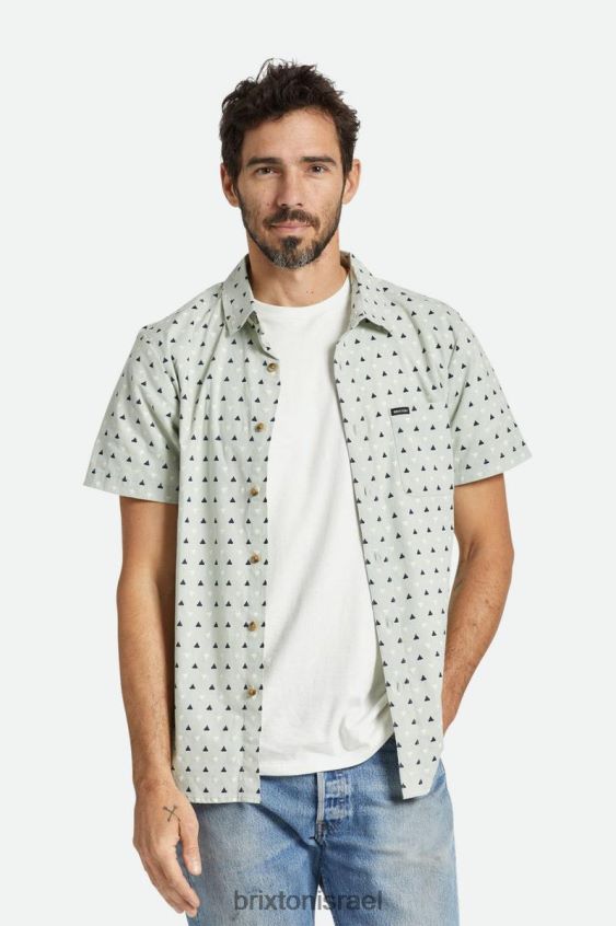 אפור מינרלי/ נייבי מכובס/אוף לבן לבוש LJ8VJ7 הדפס צ'רטר s/s ארוגים גברים Brixton