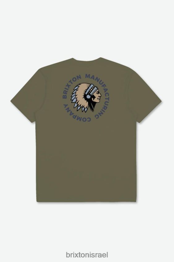 עודפי זית/צבע בגד כחול מאובק לבוש LJ8VJ81 חותמת מתחרה s/s טי סטנדרטית גברים Brixton