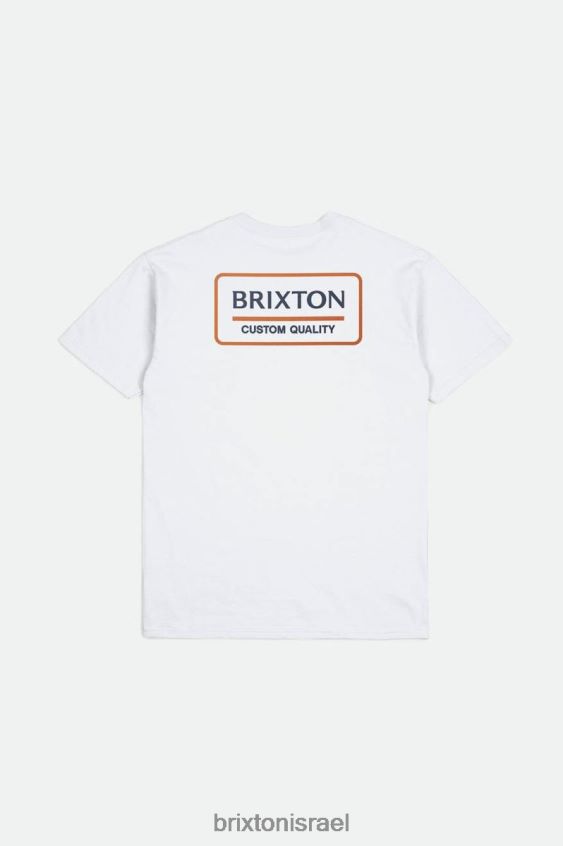 נייבי לבן/שטוף/כתום גן עדן לבוש LJ8VJ88 טי סטנדרטי של palmer proper s/s גברים Brixton